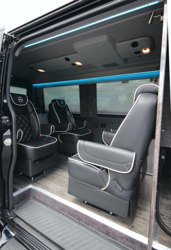 Interior detail of the Passenger Sprinter — seating and finish