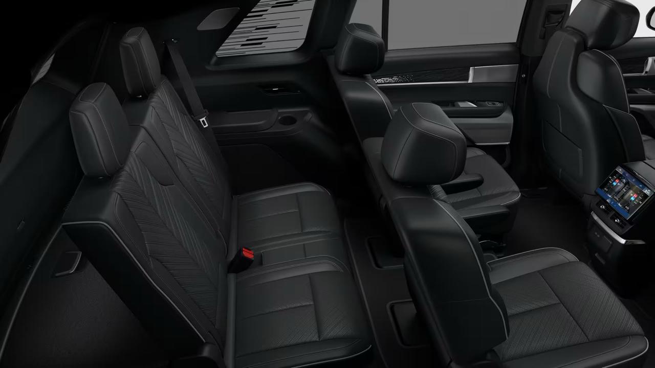 Interior of the Executive Mid-Size SUV, rear passenger cabin