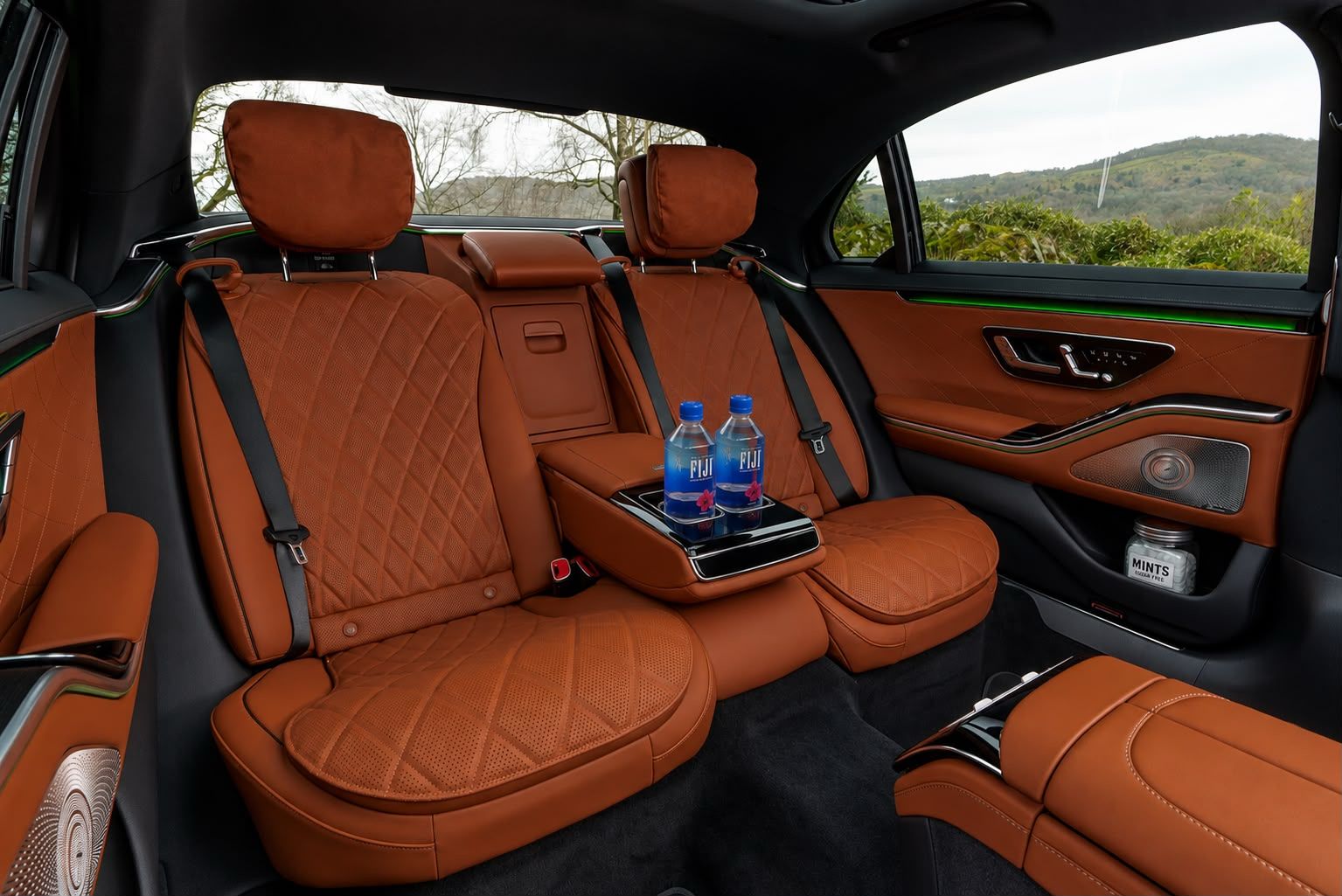 Interior of the Luxury Sedan, rear passenger cabin