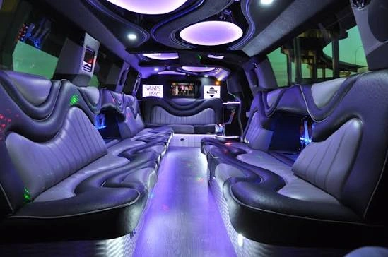 Interior of the Stretch Limousine, rear passenger cabin