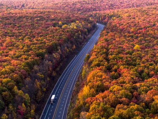 The road from New York City to The Poconos