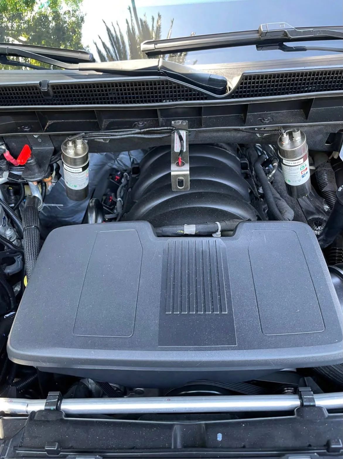 Armored Escalade — engine bay